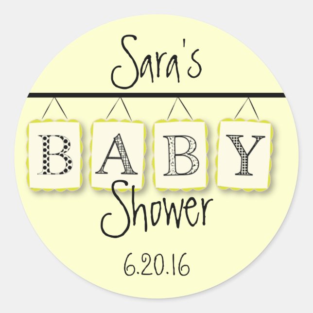 Babydusche Rundkleber Runder Aufkleber (Vorderseite)