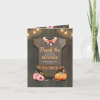 Babydusche Rustic Fall Pumpkin Vielen Dank
