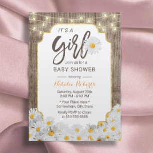 Babydusche Rustikale Daisy Blume Country Girl Einladung