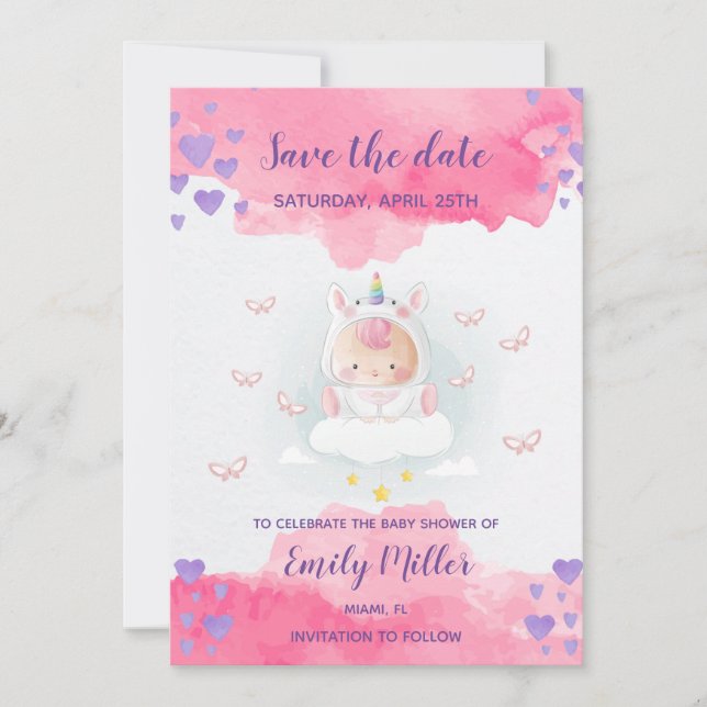 Babydusche Save the Date (Vorderseite)