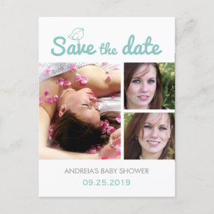Babydusche Save the Date Postkarten Fotocollage