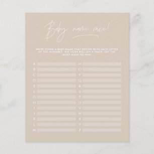 Babydusche schätzen den Namen modern beige