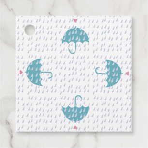 Babydusche Schirm Herzdesign Aquamarin Geschenkanhänger