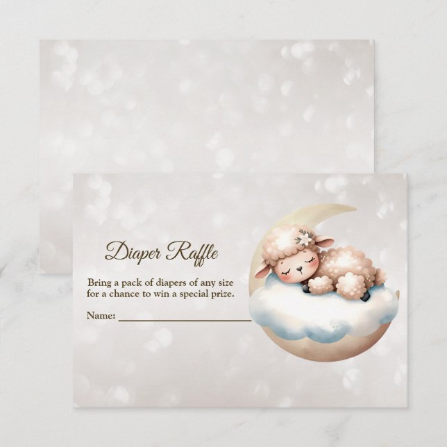 Babydusche Schlafen Baby Diaper Raffles Begleitkarte (Vorne/Hinten)