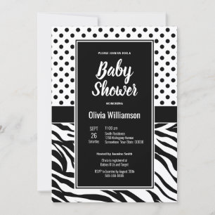 Babydusche Schwarz-Weiß-Party Einladung