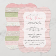 Babydusche Shabby Pink & Sage Green Rustikales Hol