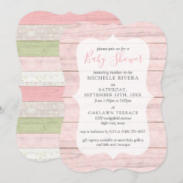 Babydusche Shabby Pink & Sage Green Rustikales Hol Einladung