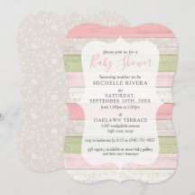 Babydusche Shabby Pink & Sage Green Rustikales Hol