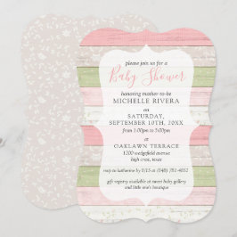 Babydusche Shabby Pink & Sage Green Rustikales Hol Einladung