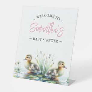 Babydusche signiert Niedliche Ducklings Sockelschild