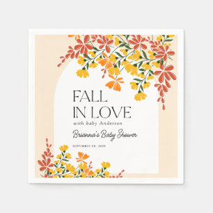 Babydusche sinkt in der Liebe Herbstblüte Serviette