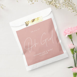 Babydusche-Skript, moderne Rose pink Gast Geschenktütchen