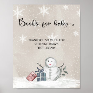 Babydusche Snowman Bücher für das Baby Poster