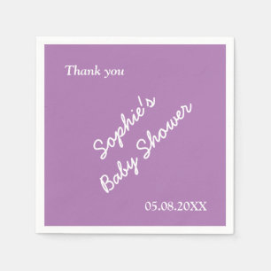 Babydusche Soft Lila Minimalistisches Papier Napki Serviette