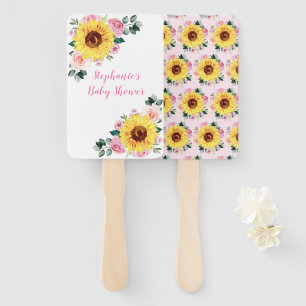 Babydusche Sonnenblume Rosa Blütenblume Personalis Fächer