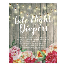 Babydusche Späte Night Diapers Blume Holzleuchten