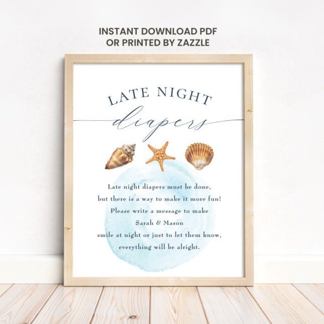 Babydusche "Spate Night Diapers" Unterschrift Poster (Von Creator hochgeladen)