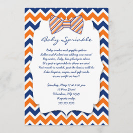 Babydusche Sprinkle-Orange Bow Krawatte Babydusche Einladung