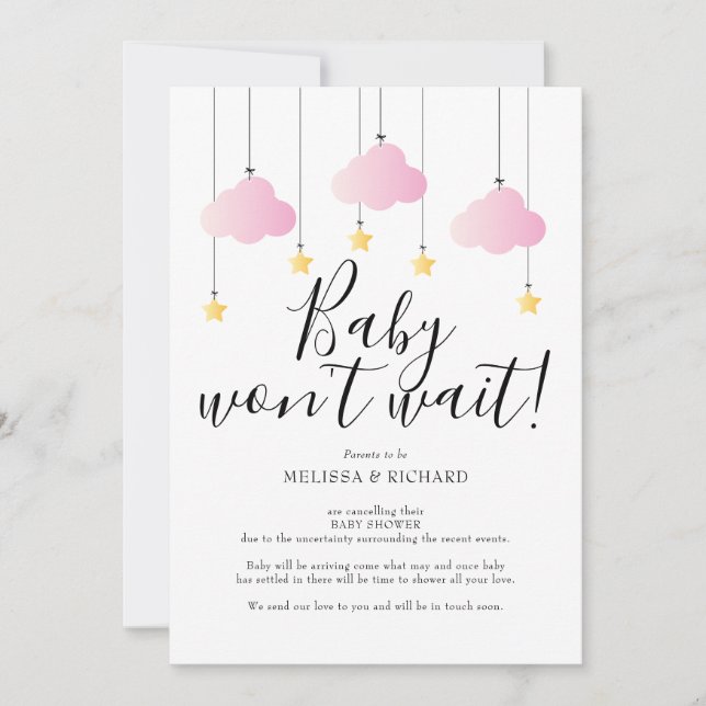 Babydusche, Sprinkle Pink Girl Cancelation Card Einladung (Vorderseite)