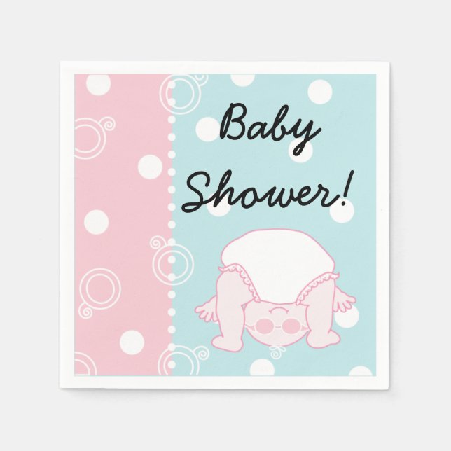 Babydusche Standard Cocktail Napkin BABY Serviette (Vorderseite)