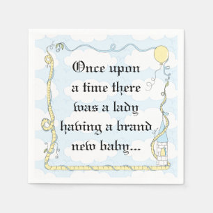 Babydusche Standard Cocktail Napkin Castle Yel/Bl Serviette