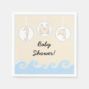Babydusche Standard Cocktail Napkin "Sea Mobile" Serviette