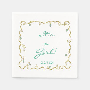 Babydusche Standard Napkin "Glittery Castle" Serviette