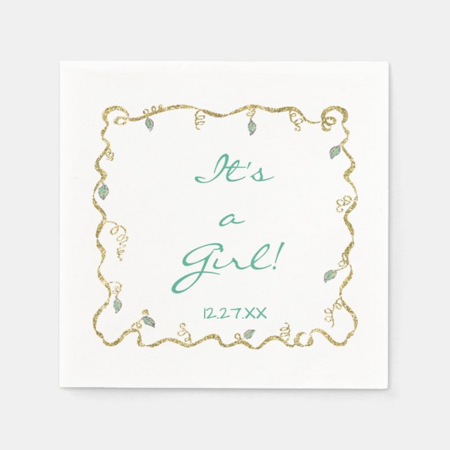 Babydusche Standard Napkin "Glittery Castle" Serviette (Vorderseite)