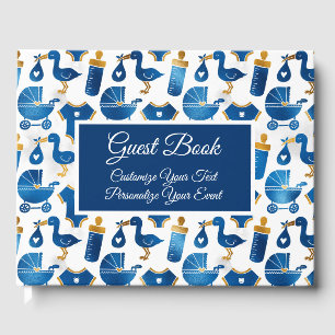 Babydusche Stork Flasche Beförderung Niedlich pers Gästebuch