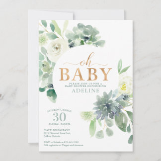Babydusche (Sukkulent und Grünpflanzen) Einladung