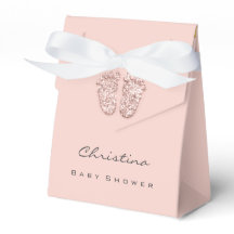 Babydusche Sweet Feet Tropfens Glitzer Rose Pink