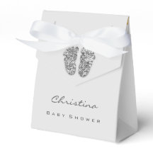 Babydusche Sweet Feet Tropfens Glitzer Silver Gray