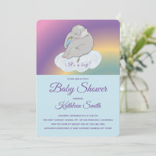Babydusche Sweet Niedlich Elephant Es ist ein Foto Einladung
