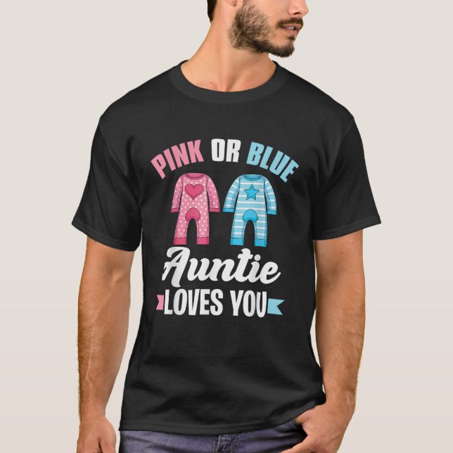 Babydusche Tante Rosa oder Blaue Tante Lieben Sie  T-Shirt (Vorderseite)