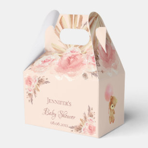 Babydusche Teddy Bär Pampas Gras Blüte Geschenkschachtel
