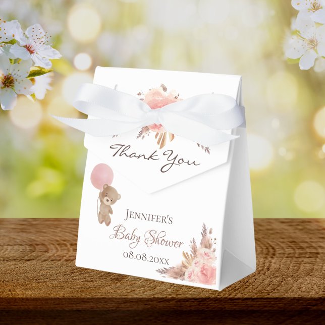 Babydusche Teddy Bär Pampas Gras Blüte Geschenkschachtel (Von Creator hochgeladen)