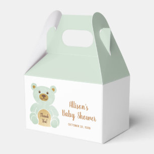 Babydusche Teddy Bear Mint Green Vielen Dank Geschenkschachtel