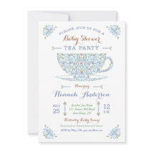 Babydusche Tee Party- Baby Boy II Einladung