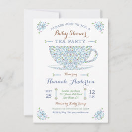 Babydusche Tee Party- Baby Boy II Einladung