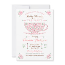 Babydusche Tee Party- Baby Girl II Einladung