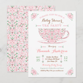 Babydusche Tee Party- Baby Girl II Einladung