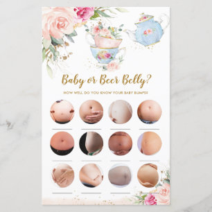 Babydusche Tee Party Baby oder Bierbauch Game