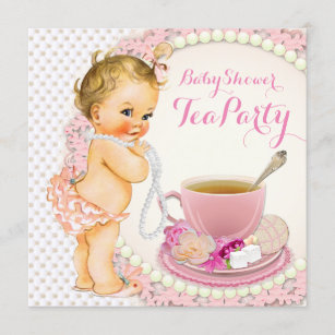 Babydusche Tee-Party Einladung