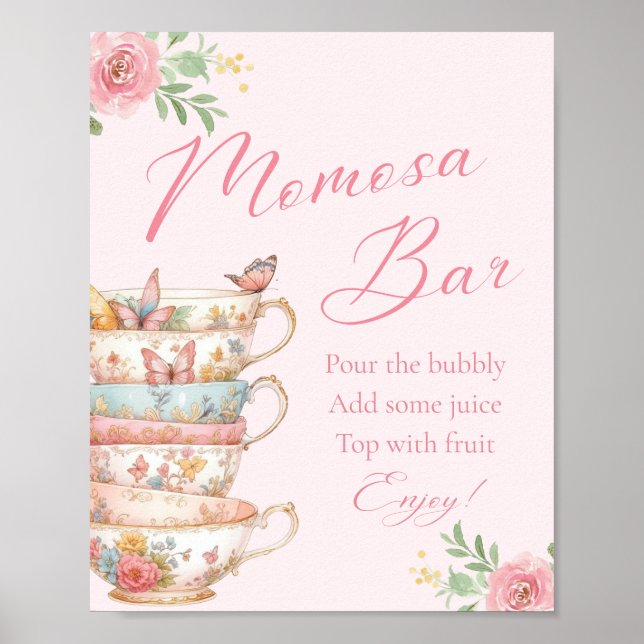 Babydusche Tee Party Momosa Bar Poster (Vorne)