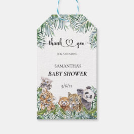 Babydusche tropische Jungle-Tiere Geschenkanhänger
