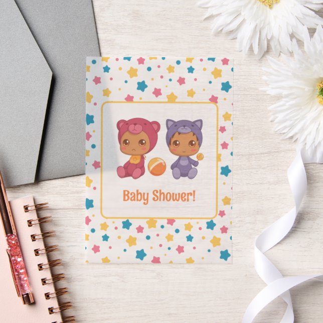 Babydusche Twins Katzenbärenstars Dunkle Beilage (Hochzeit)