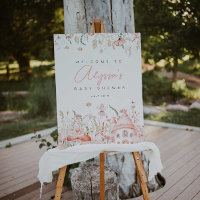 Babydusche und Wildblumen Begrüßungszeichen