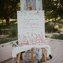 Babydusche und Wildblumen Begrüßungszeichen