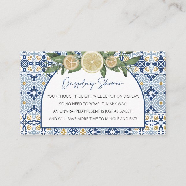 Babydusche, unverpackt italienisches Thema Mini Begleitkarte (Vorderseite)