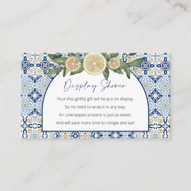 Babydusche, unverpackt italienisches Thema Mini Begleitkarte (Vorderseite)